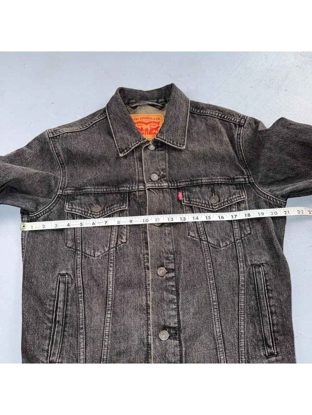 Levis Button Front Cotton Denim Trucker Jean Jacket Black Type 3 VTG Style Y2K
